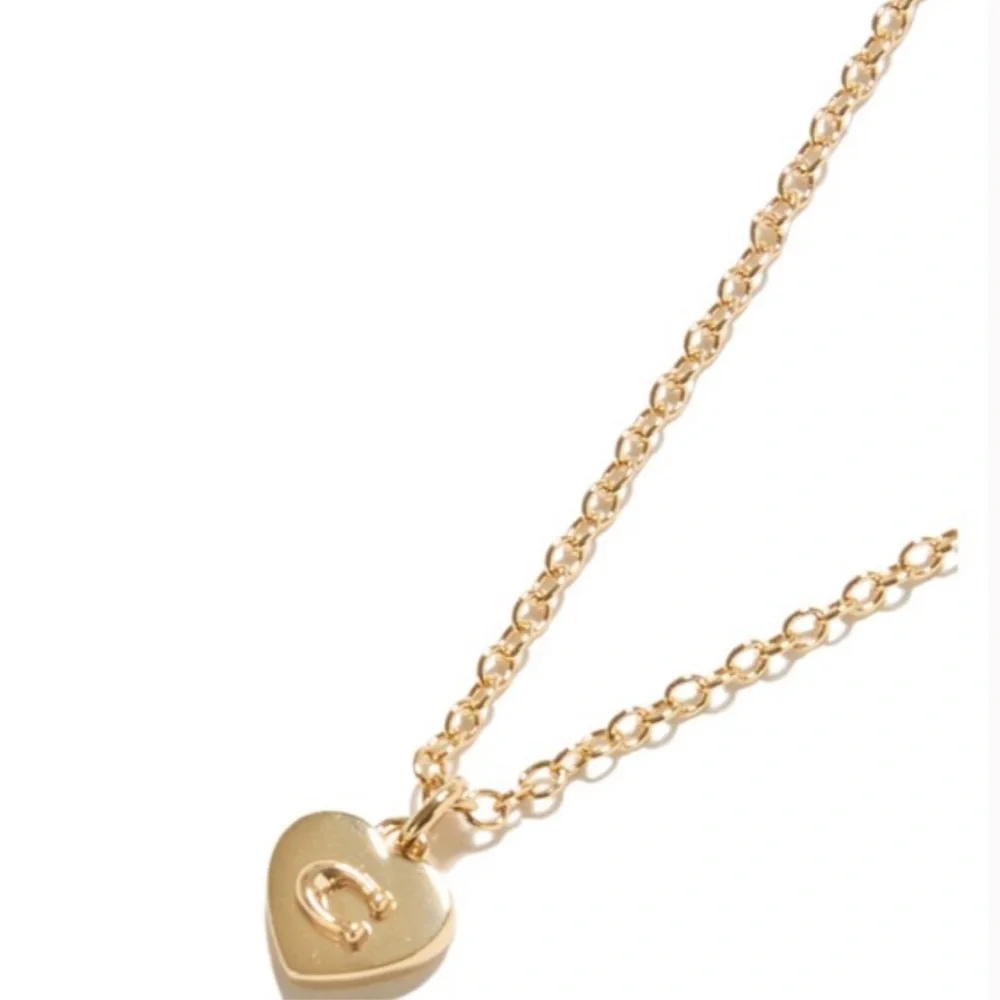 Coach Gold-Tone Necklace with Green Heart Charm - Picture 4 of 4